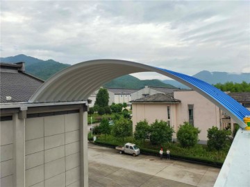 浙江金華東陽糧庫拱形屋頂罩棚工程